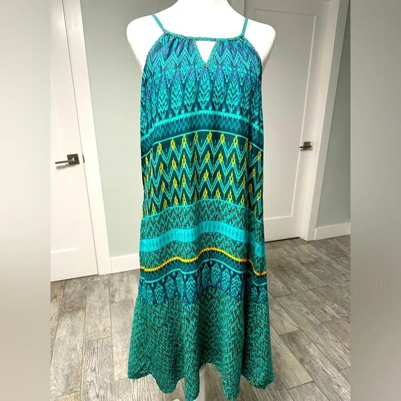 PRANA Nari Womens Midi Active Outdoors Green Midi Dress Size Small PRANA Nari Womens Midi Active Outdoors Green Midi Dress Size Small